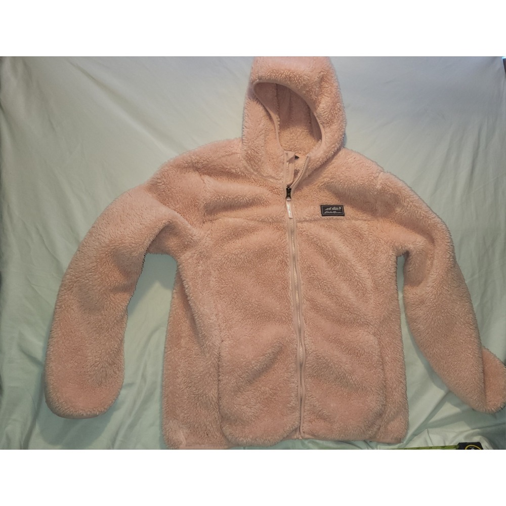 Eddie Bauer XL 16 Kids Sherpa Fleece Full Zip Outdoors Jacket lightly worn